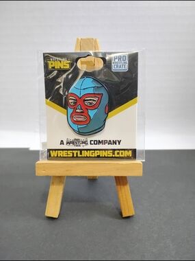 WrestlingPins Blue & Red Luchador Mask Enamel Pin